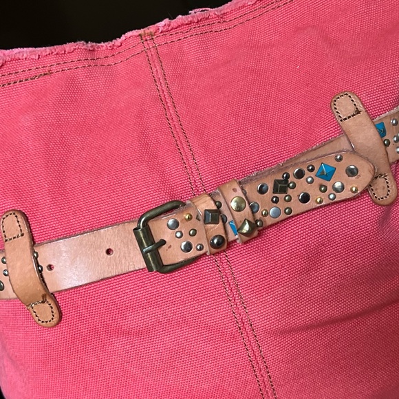 Lucky Brand Colexico Cayenne Color Canvas Studded Tote Crossbody - Picture 3 of 16